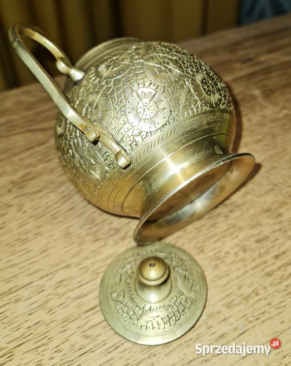 Vintage mosiężna cukiernica MET HLS INDIA PRL inny kolor Katowice