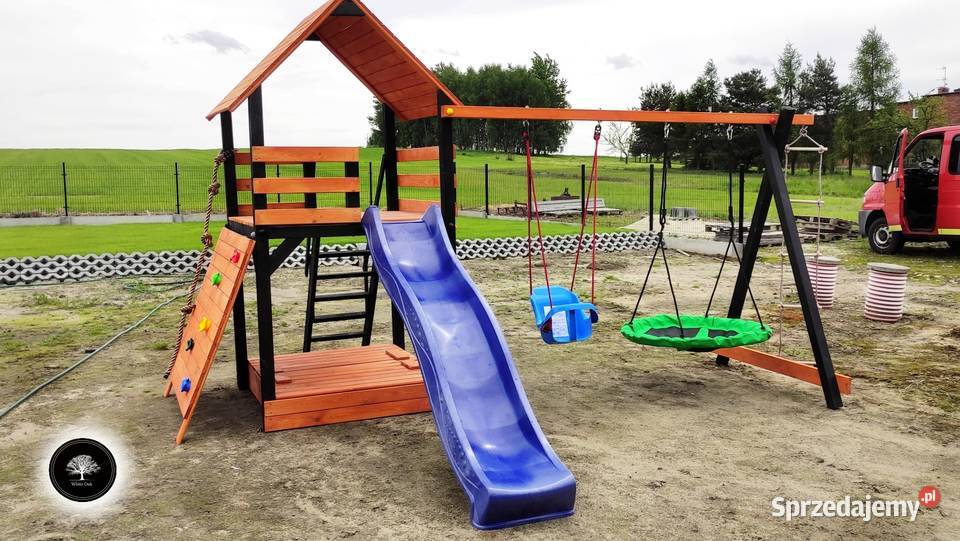 Drewniany plac zabaw komplet domek dziecięcy Częstochowa sprzedam