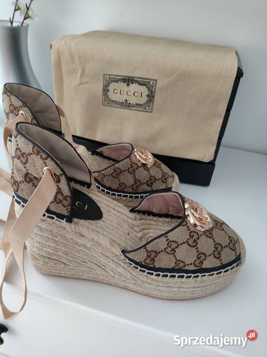 Gucci espadryle sandały koturny 39