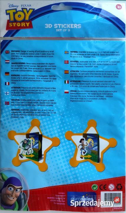 TOY STORY Naklejki 3D 9 Buzz Lightyear Woody Warszawa