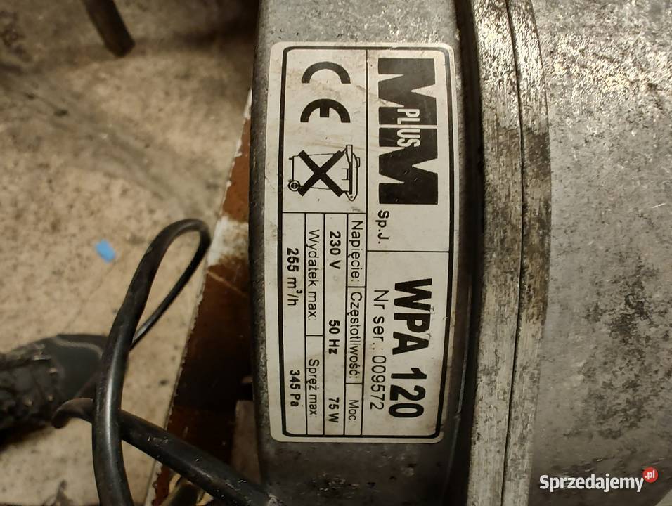 Wentylator pieca 75 kW typ WPA 120 warmińsko-mazurskie Olecko