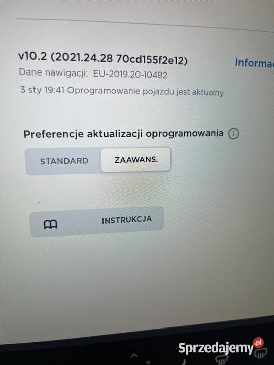 Tesla model S ekran mały ekran duży 90D Poznań sprzedam