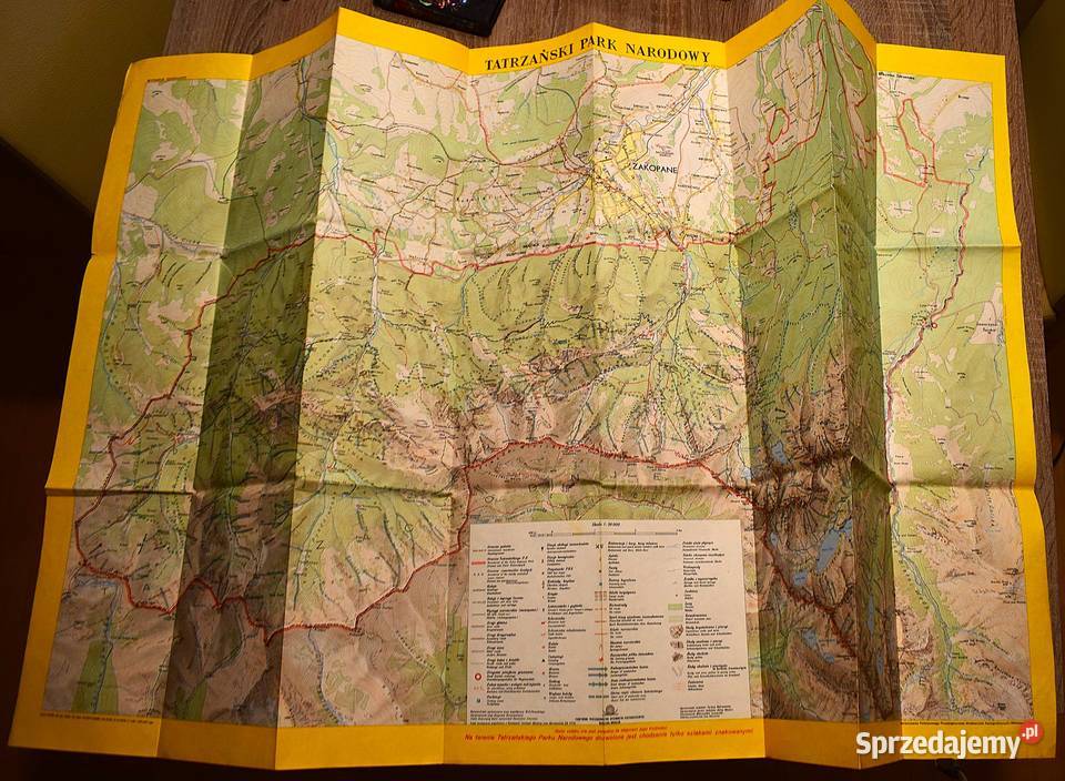 Tatrzański Park Narodowy mapa turystyczna 1984 kujawsko-pomorskie Chełmno