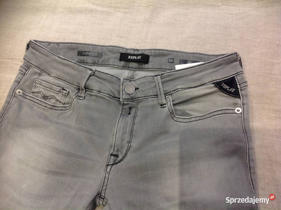 REPLAY Szare Spodnie Jeans Damskie r L W 29 L 34 Rozmiar 40(L) Nowa Sól