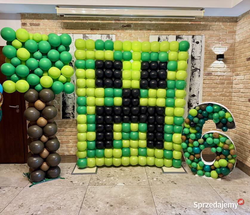 Minecraft ścianka do zdjęć Minecraft balony śląskie Katowice
