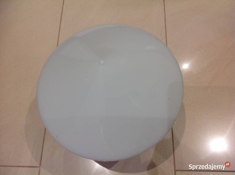 Duży Klosz Biały Szklany Stary lata 1950