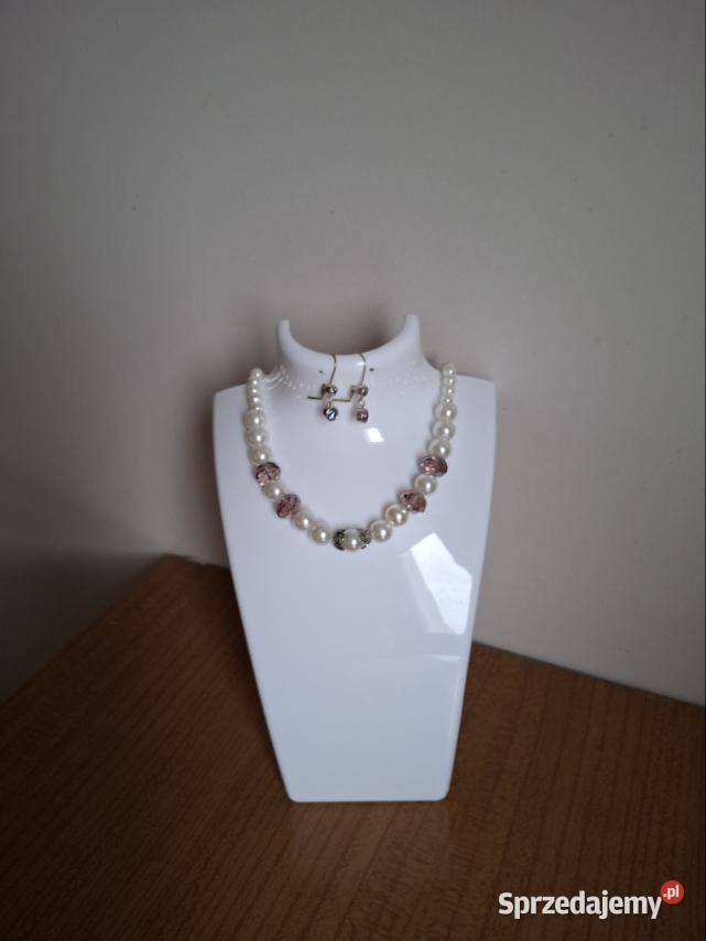 Sprzedam zestaw korale i srebrne kolczyki Lublin sprzedam