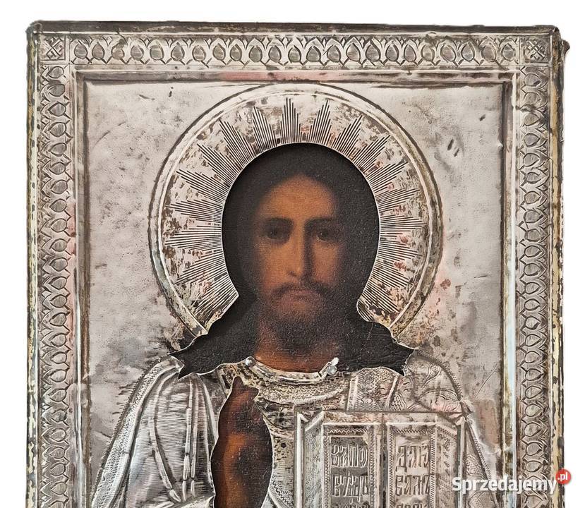 Ikona Jezus Chrystus Pantokrator srebro 0258 Warszawa
