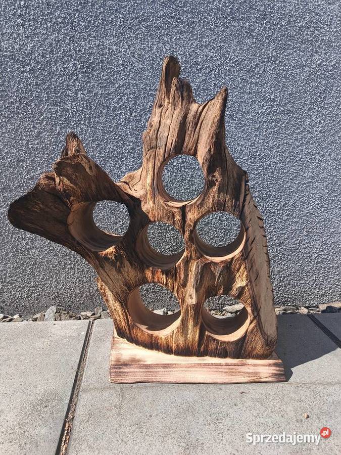 Stojak na wino z korzenia Trzciel sprzedam