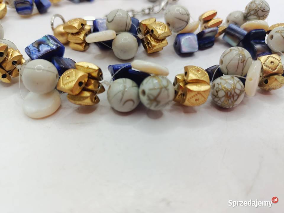 Korale naszyjnik różne elementy w kolorach złota lubelskie Zamość