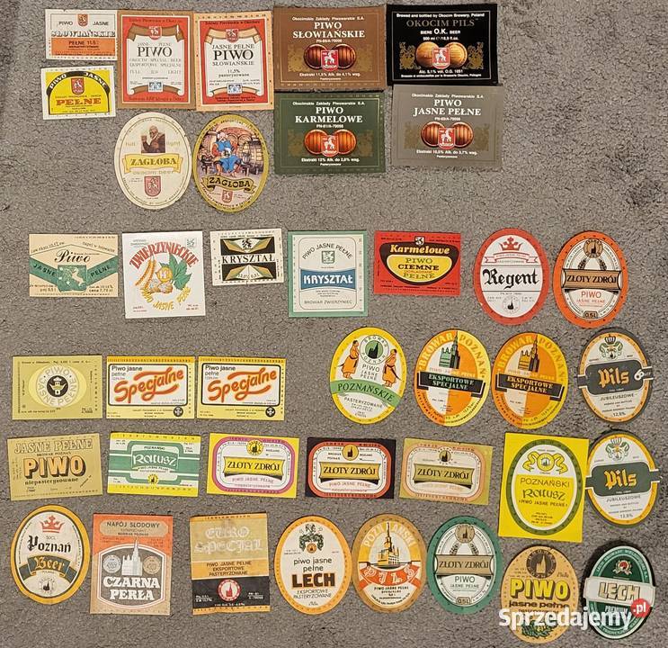 Etykiety piwne zestaw 569 etykiet polskie sprzedam
