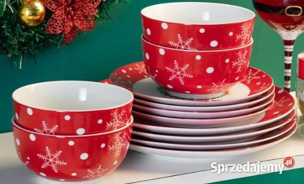 Zestaw obiadowy świąteczny Boże Narodzenie motyw Dęblin
