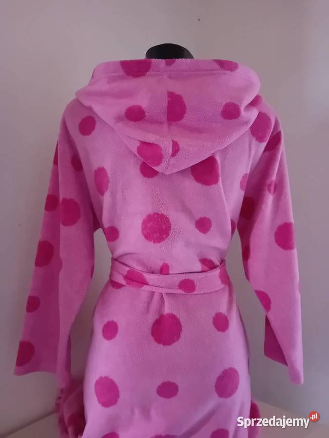 Długi ciepły polarowy szlafrok różowy Warszawa