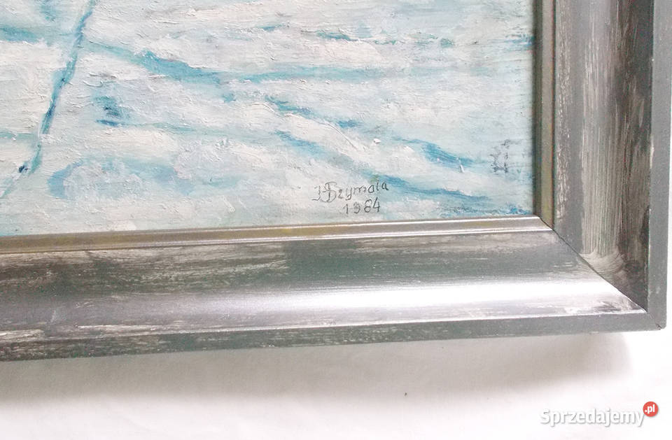 obraz ręcznie malowany zimowy pejzaż namalowany Bydgoszcz