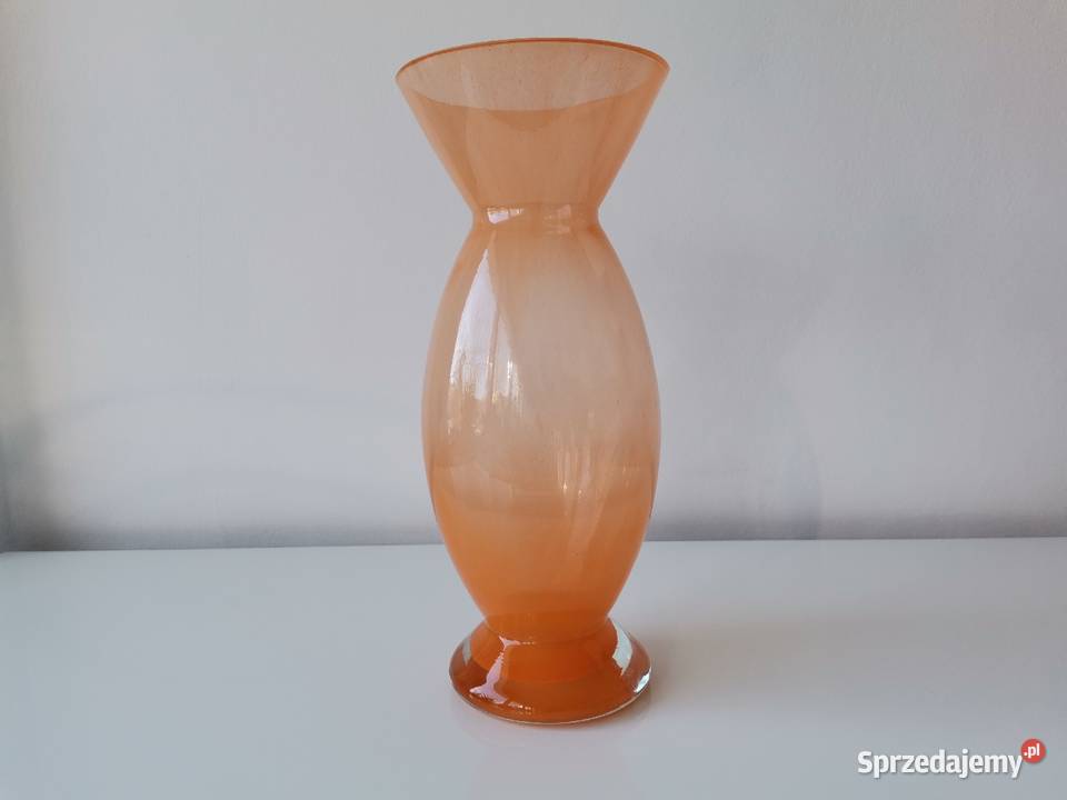 Stary pomarańczowy wazon design PRL Katowice