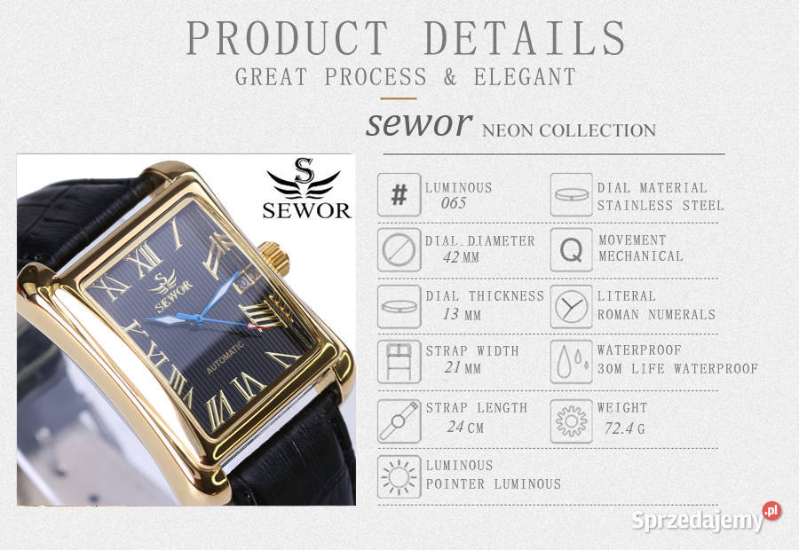 Zegarek męski SEWOR automat Nowy ładny super Warszawa