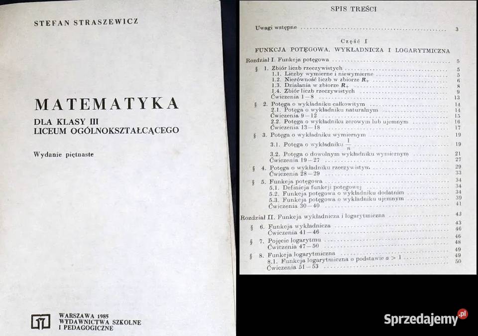 Matematyka kl 3 LO Stefan Straszewicz lubelskie