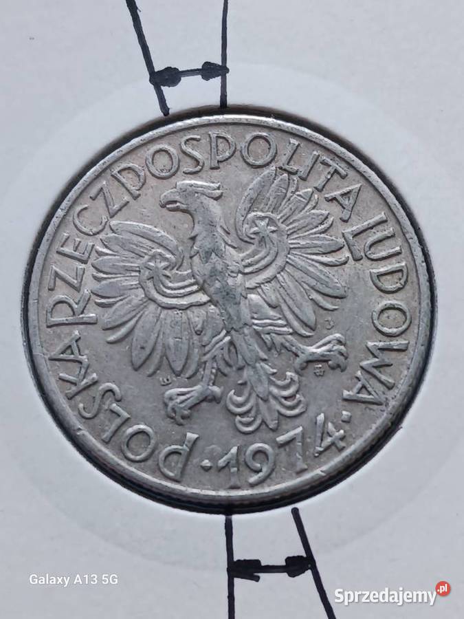 5 Złotych Rybak 1974 r 2 Skrętka piękny stan Numizmatyka wielkopolskie sprzedam