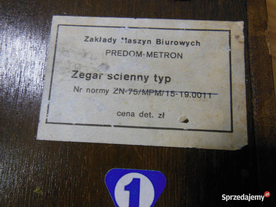 Zegar ścienny z wahadłem Predom Metron Wrocław