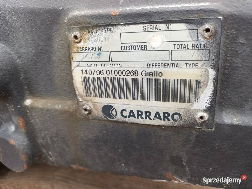 Przedni napęd carraro 2011 skrętny dyfer most Układ kierowniczy i oś przednia Biały Dunajec