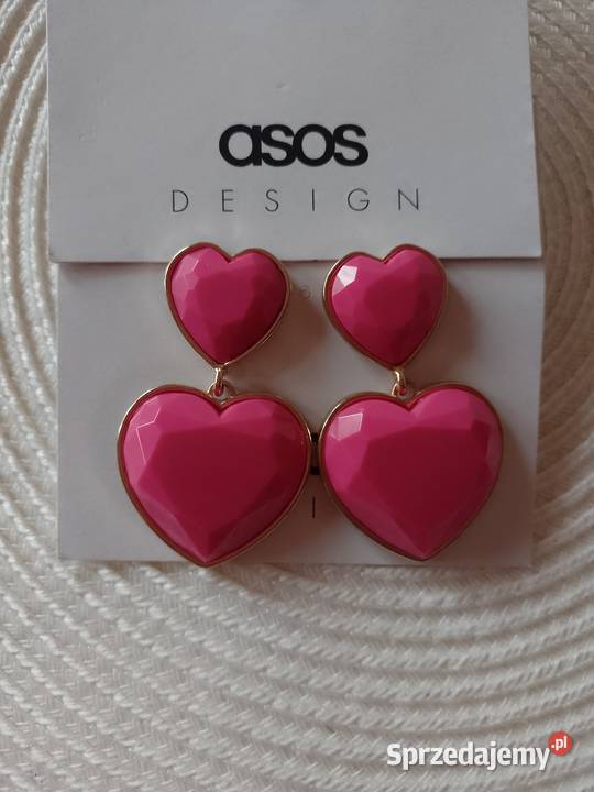ASOS Duże różowe kolczyki z Londynu serca NOWE Kraków