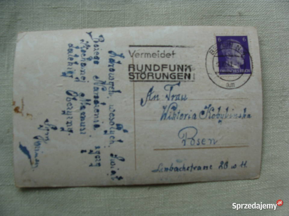 Pocztówka Boże Narodzenie 1942 Poznań