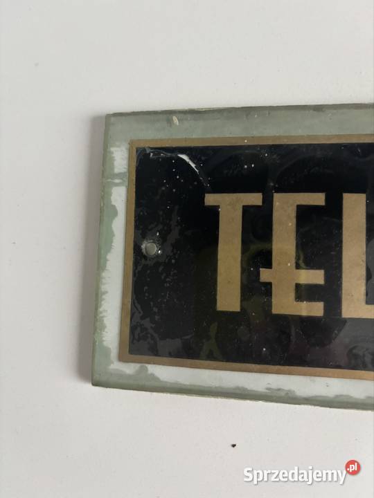 Telegraf tabliczka szklana 1939 Antykwariat