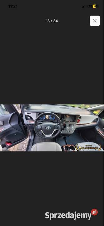 Toyota Sienna 35 V6 XLE 7Osobowa BenzynaLPG asystent pasa ruchu Wrocław