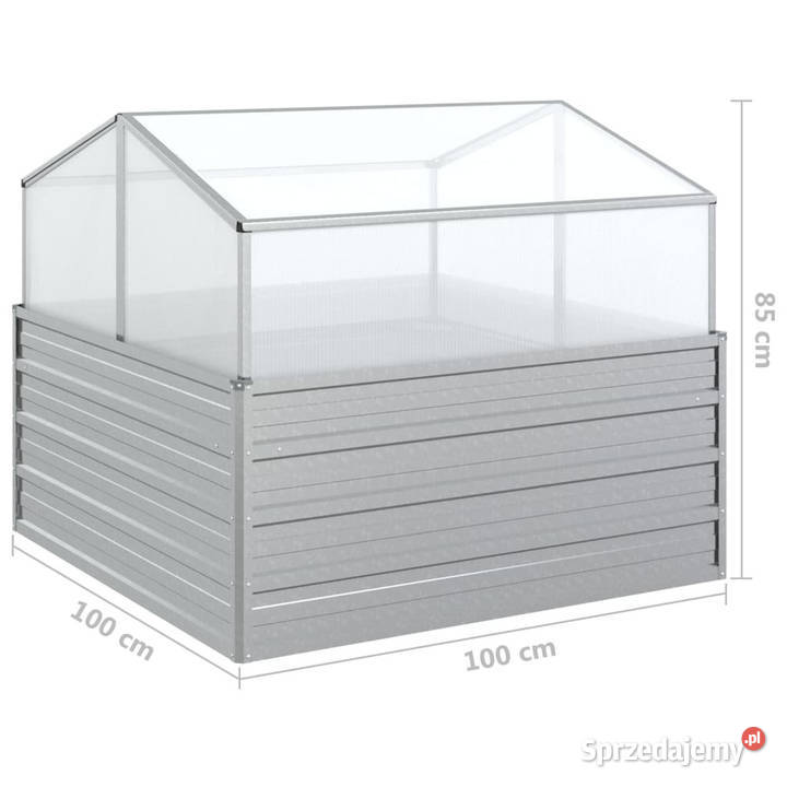 Wysoka donica ogrodowa ze szklarnią 100x100x85 mazowieckie Warszawa