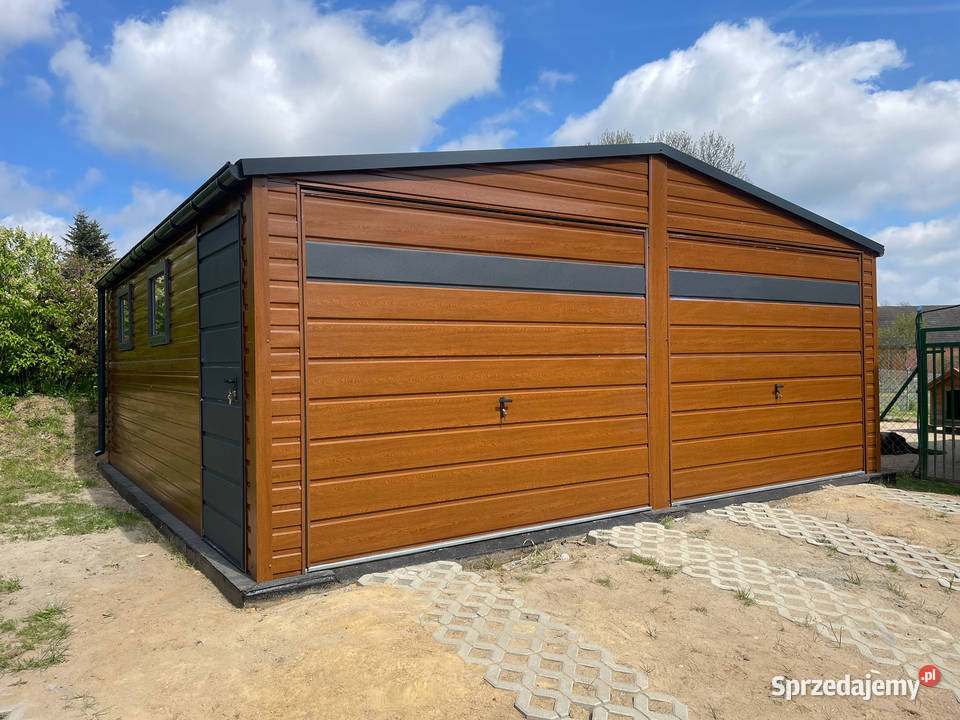 Garaż blaszany drewnopodobny 66 dwuspadowy złoty dolnośląskie Wrocław sprzedam