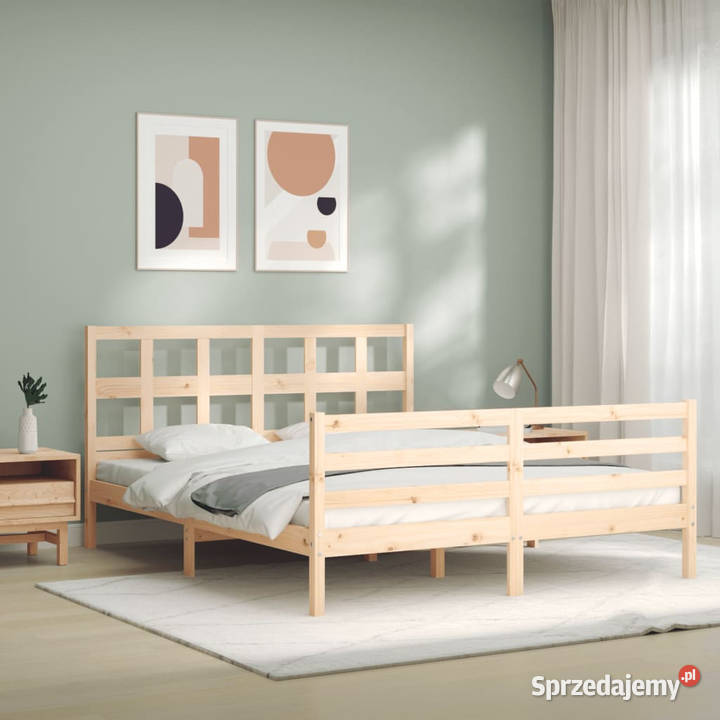 Rama łóżka z wezgłowiem lite drewno 160x200 Warszawa