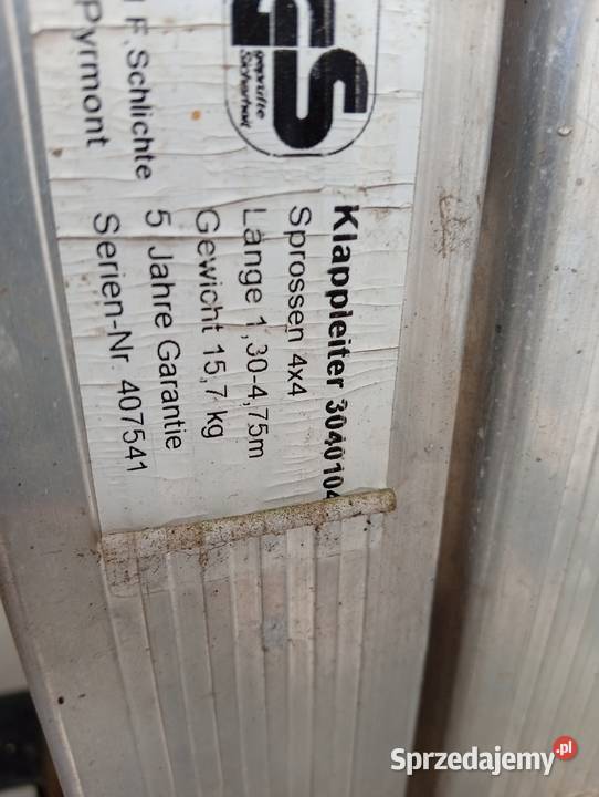 drabina aluminiowa 361 kujawsko-pomorskie Byczyna sprzedam