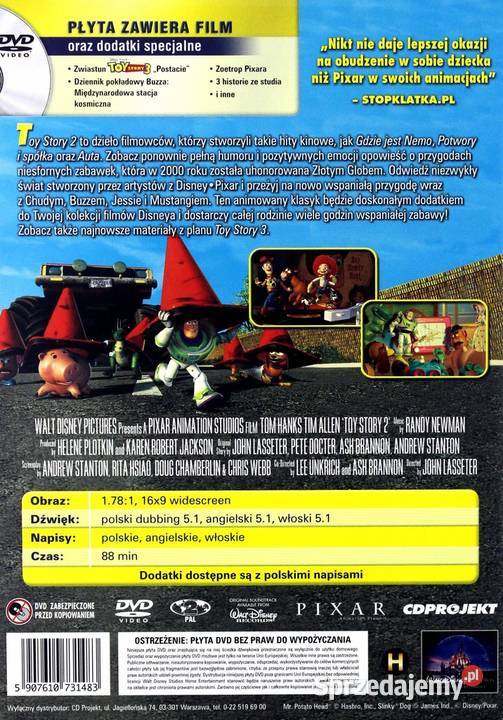 TOY STORY 1 4 DisneyPIXAR 4 DVD Kultura i Rozrywka Kalisz