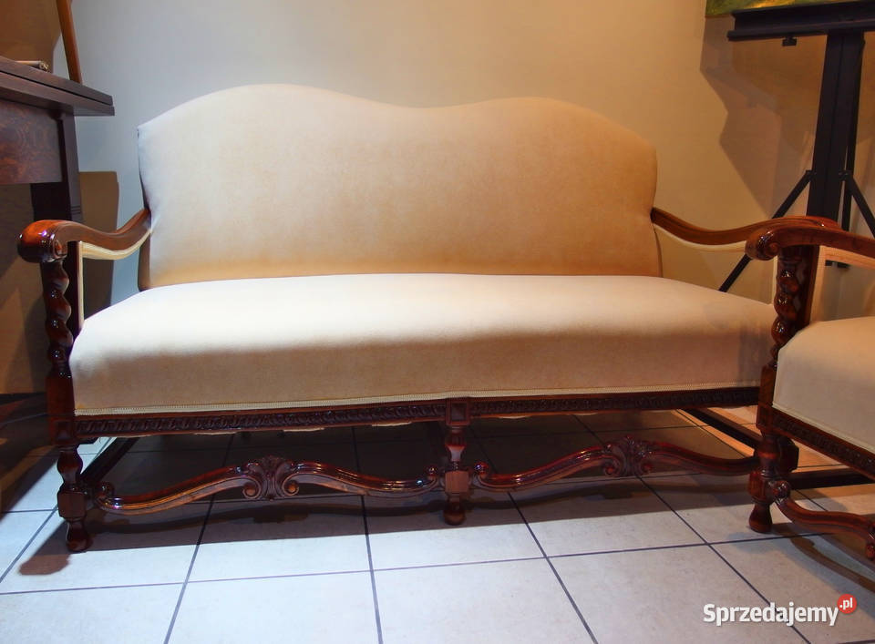 Antyki Neobarokowa sofa i dwa fotele Wągrowiec
