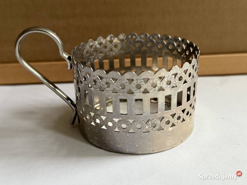 12 metalowych uchwytow do szklanek