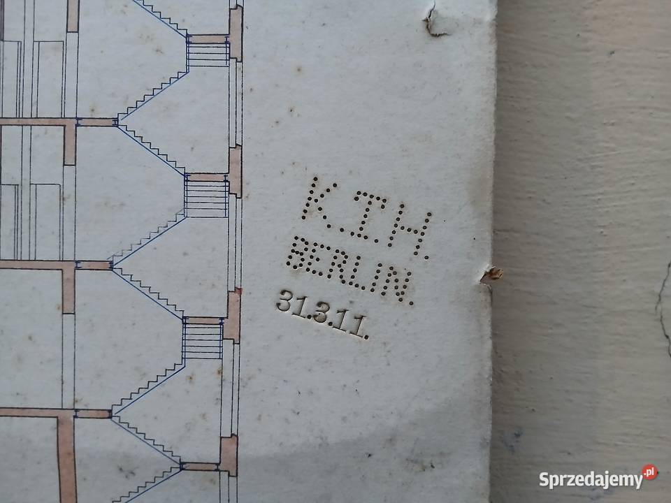 Stary projekt budynku plansza architektura Warszawa