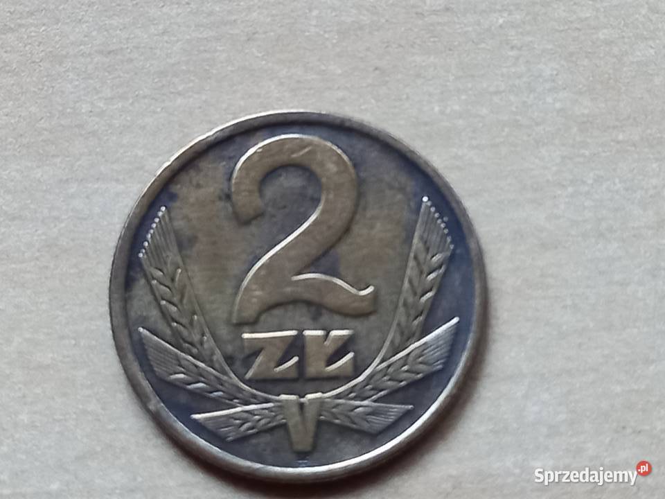 Moneta 2 1975 brak znaku mennicy wielkopolskie Bukownica