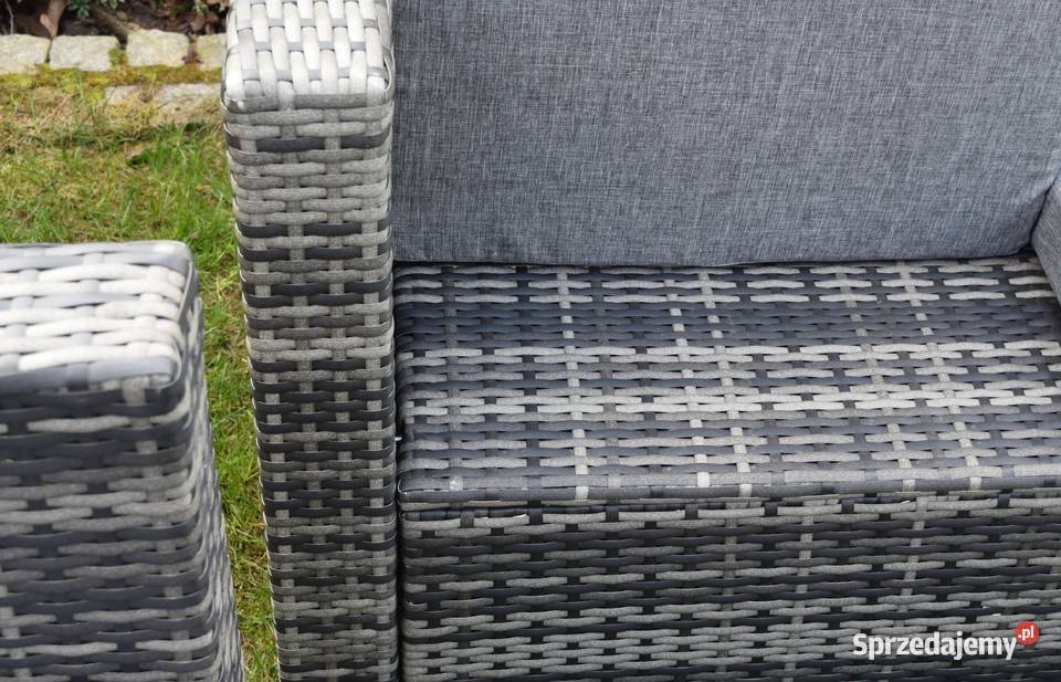 Zestaw mebli ogrodowych szary technorattan sofa Bełchatów