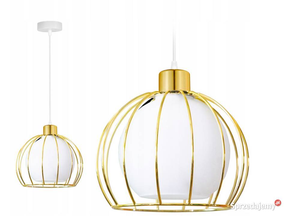 LAMPA WISZĄCA SUFITOWA ŻYRANDOL ZŁOTA SZKLANA Choroszcz