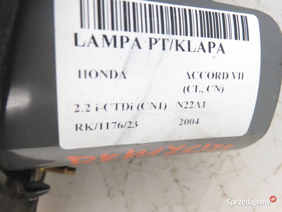 LAMPA PRAWA TYLNA KLAPA HONDA ACCORD VII