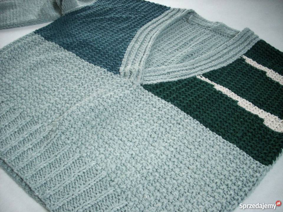 Gruby sweter oversize robiony na drutach 40 42 małopolskie Nowy Sącz