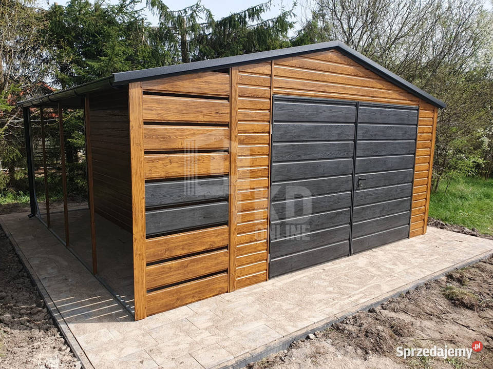 Garaż Blaszany 4x5 wiata 1x5 Brama okno rynny Szczecinek