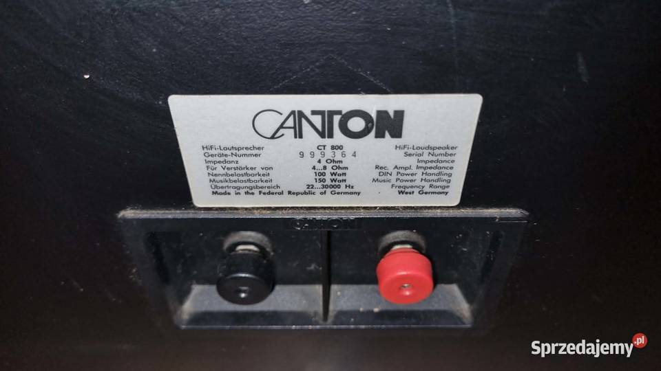 Kolumny Canton CT 800 2x150W 4ohm 94dB Made in Warta sprzedam