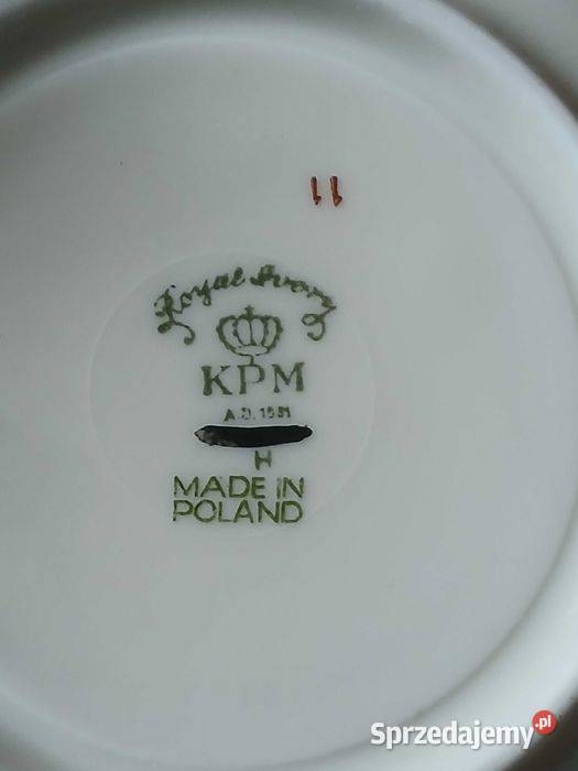 Stare przedwojenne trio ecru KPM Royal Ivory
