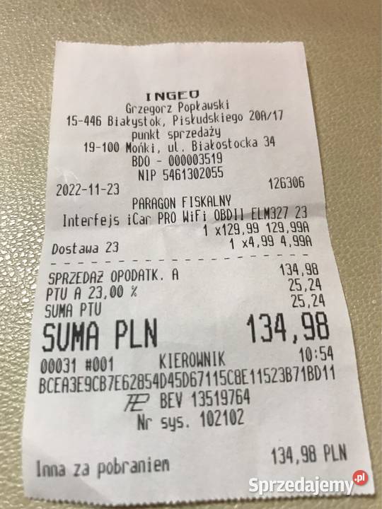 Interfejs diagnostyczny OBD2 ICAR PRO Vgate WIFI Góra Kalwaria sprzedam