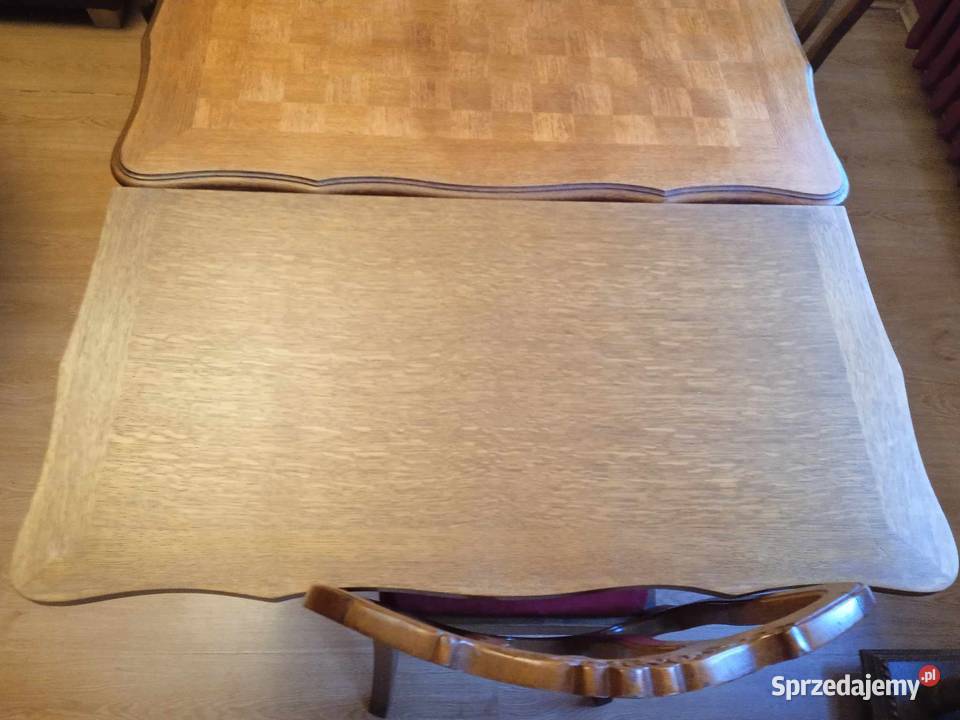 Stół dębowy rozkładany 6 krzeseł Przeźmierowo