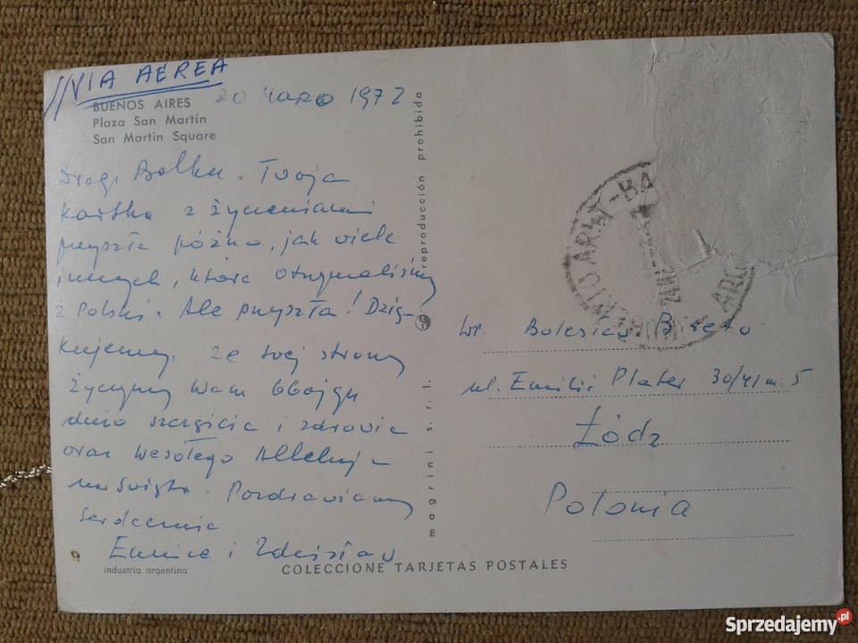 PLAC SAN MARTIN W STOLICY ARGENTYNY BUENOS AIRES Piszczac sprzedam