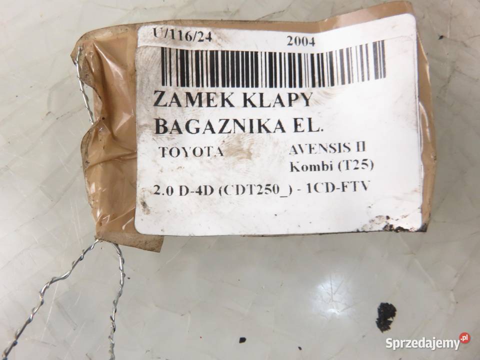 ZAMEK KLAPY TOYOTA AVENSIS T25 II Kombi małopolskie