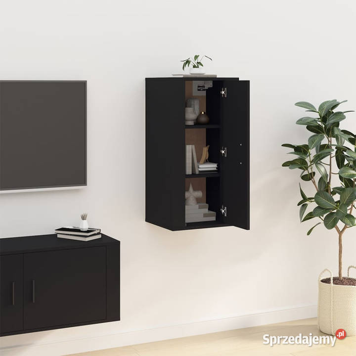 Wisząca szafka telewizyjna czarna 40x345x80 sprzedam
