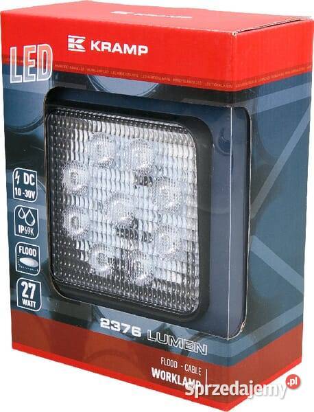 Lampa robocza LED kwadratowa 27W 2376 lm 1030V Do ciągników